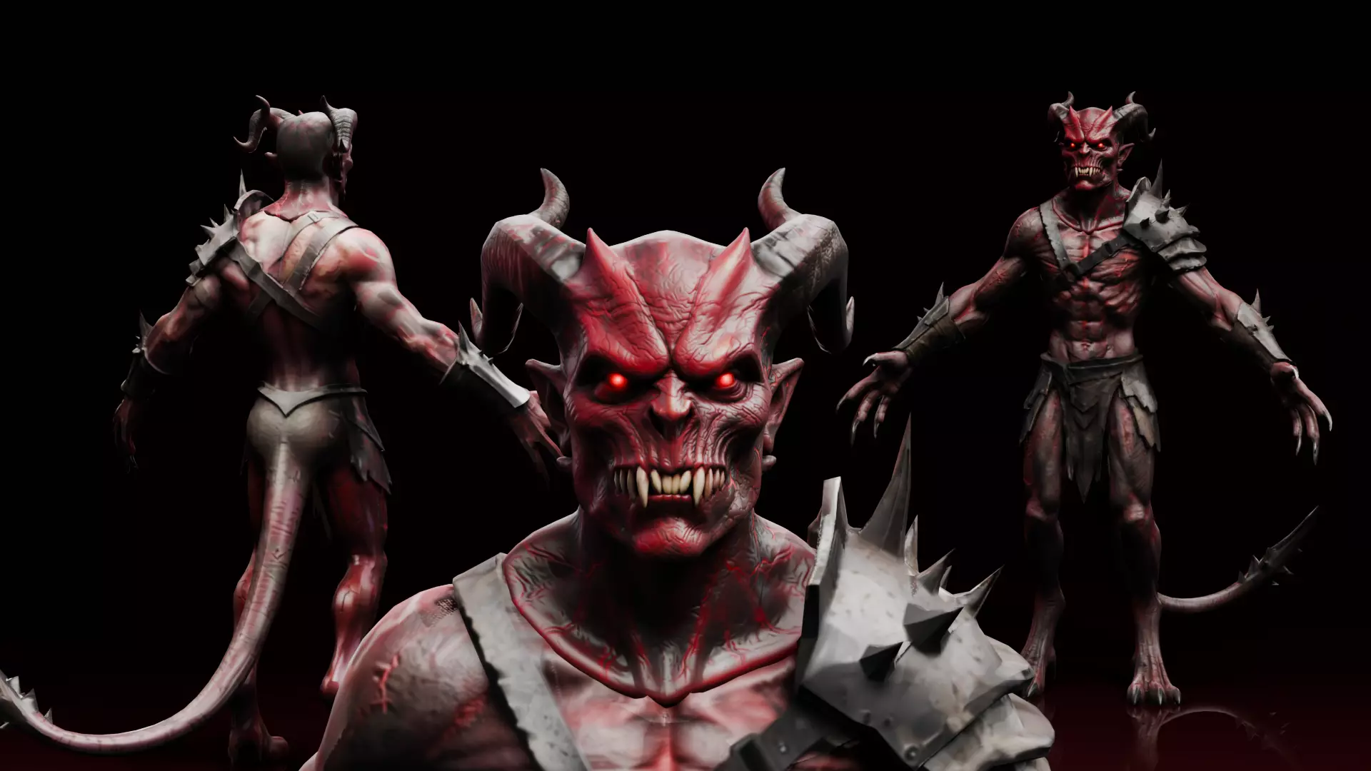 Fantasy Red Devil - Demon Monster Rigged Low-poly 3D model