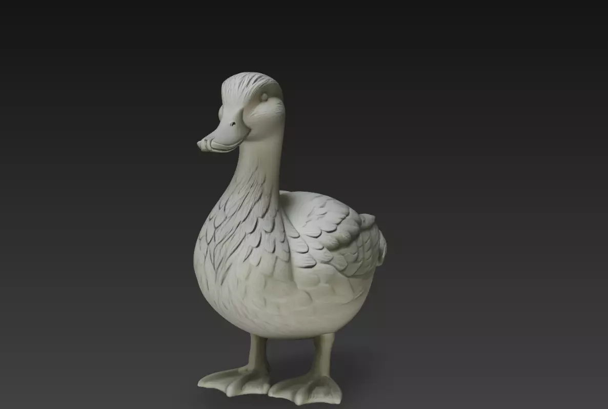 Duck Detailed Feather Farm Bird Waterfowl STL 3D Print Model 3D print model