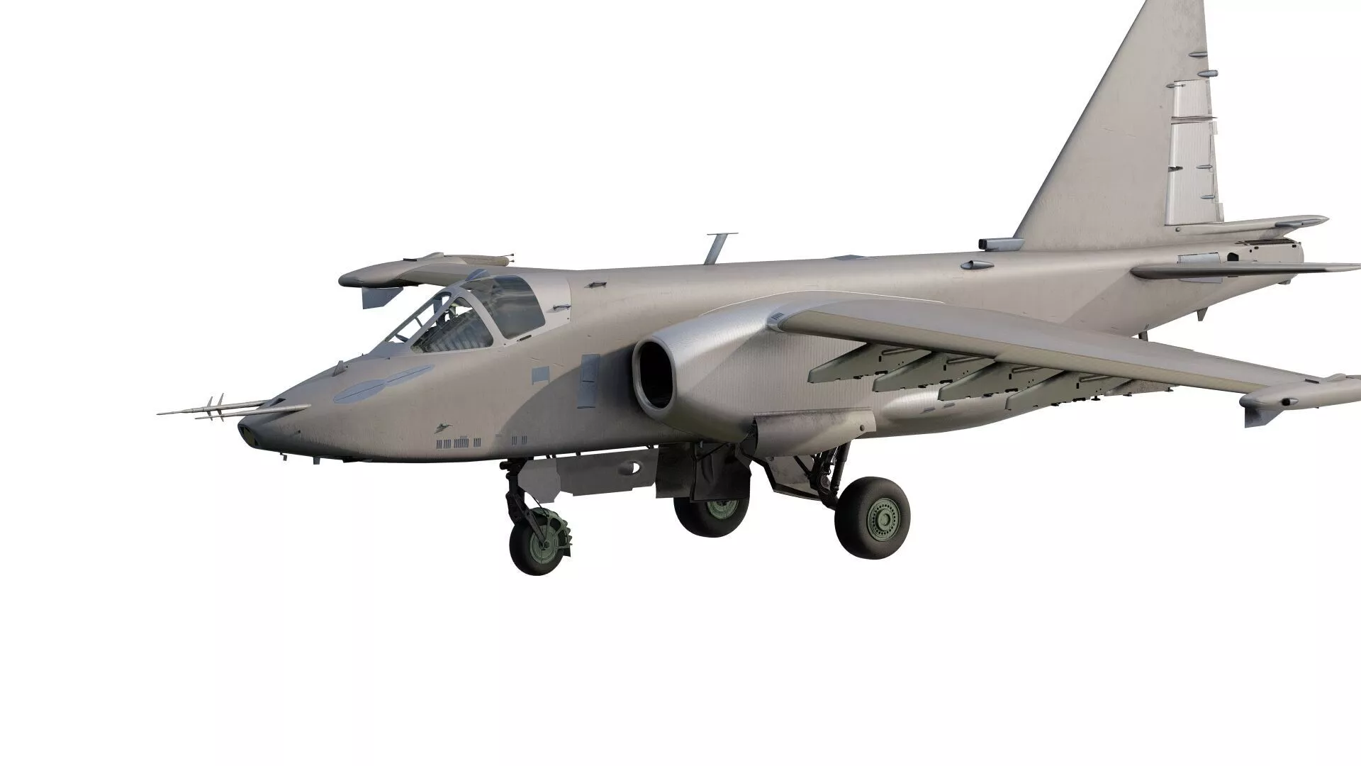 Sukhoi Su-25 Frogfoot with interior 3D model
