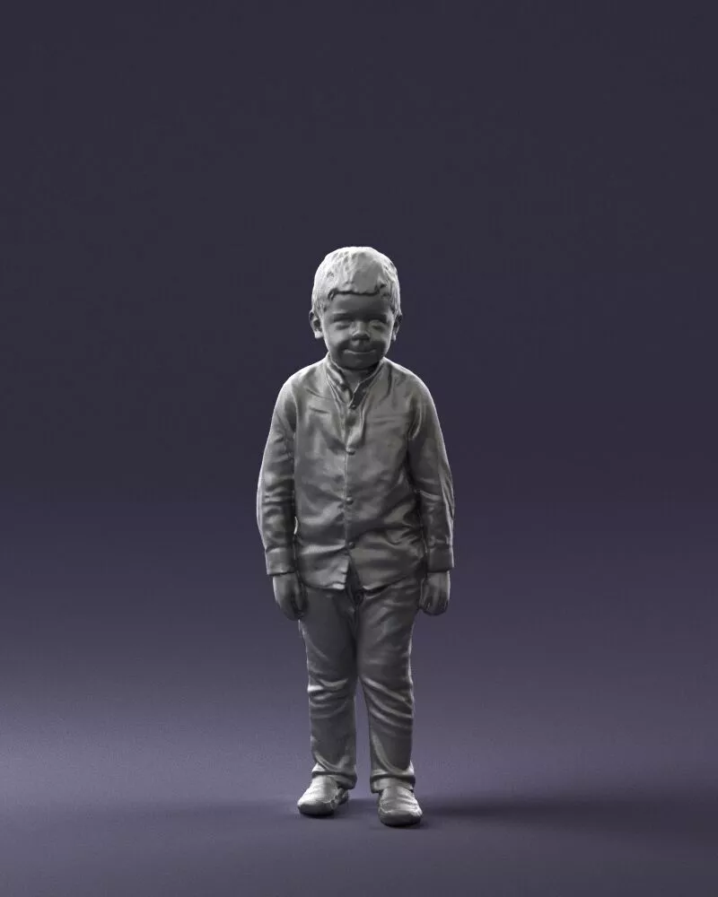 000614 3D Printable Boy Figurine Gray Shirt Black Pants 3D print model