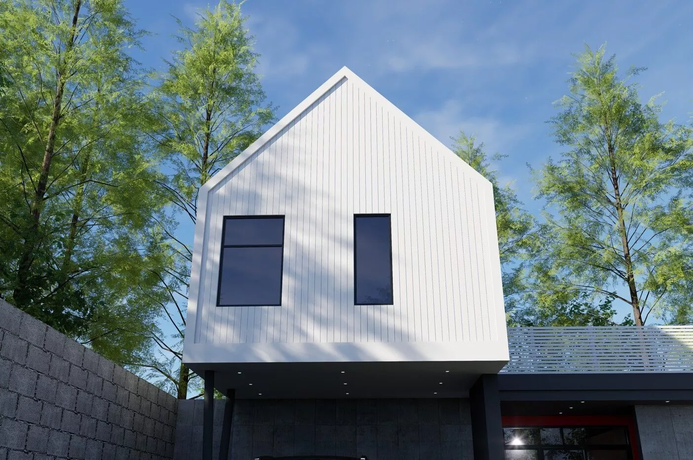 Modern Scandinavian Two-Story Villa with Terrace 3D model