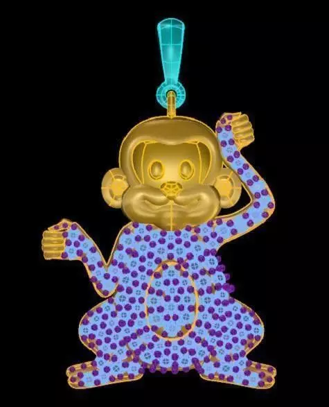 TJO 24 Chinese Zodiac Monkey Statue For Pendants 3D print model