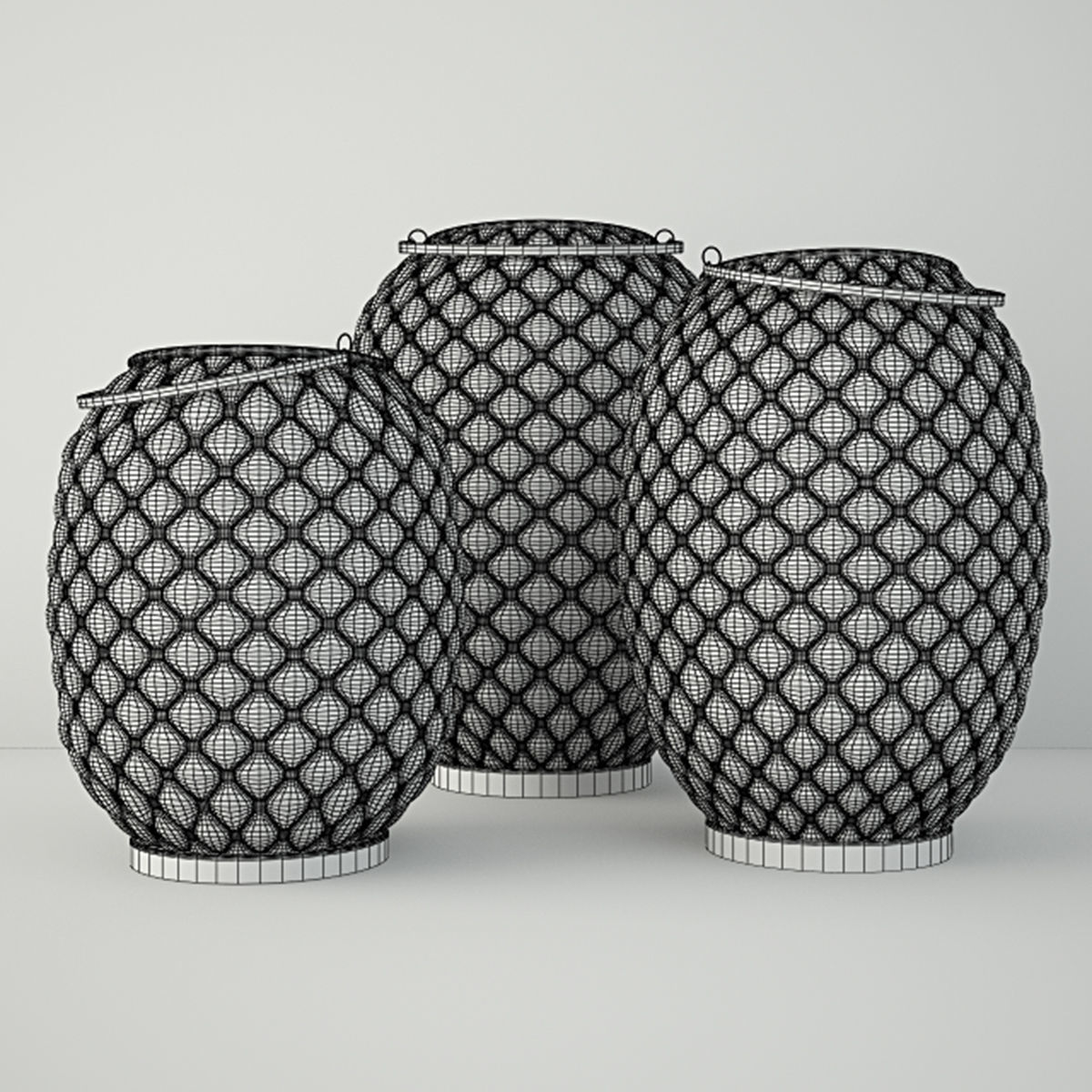 Pineapple Lanterns 3D model_2