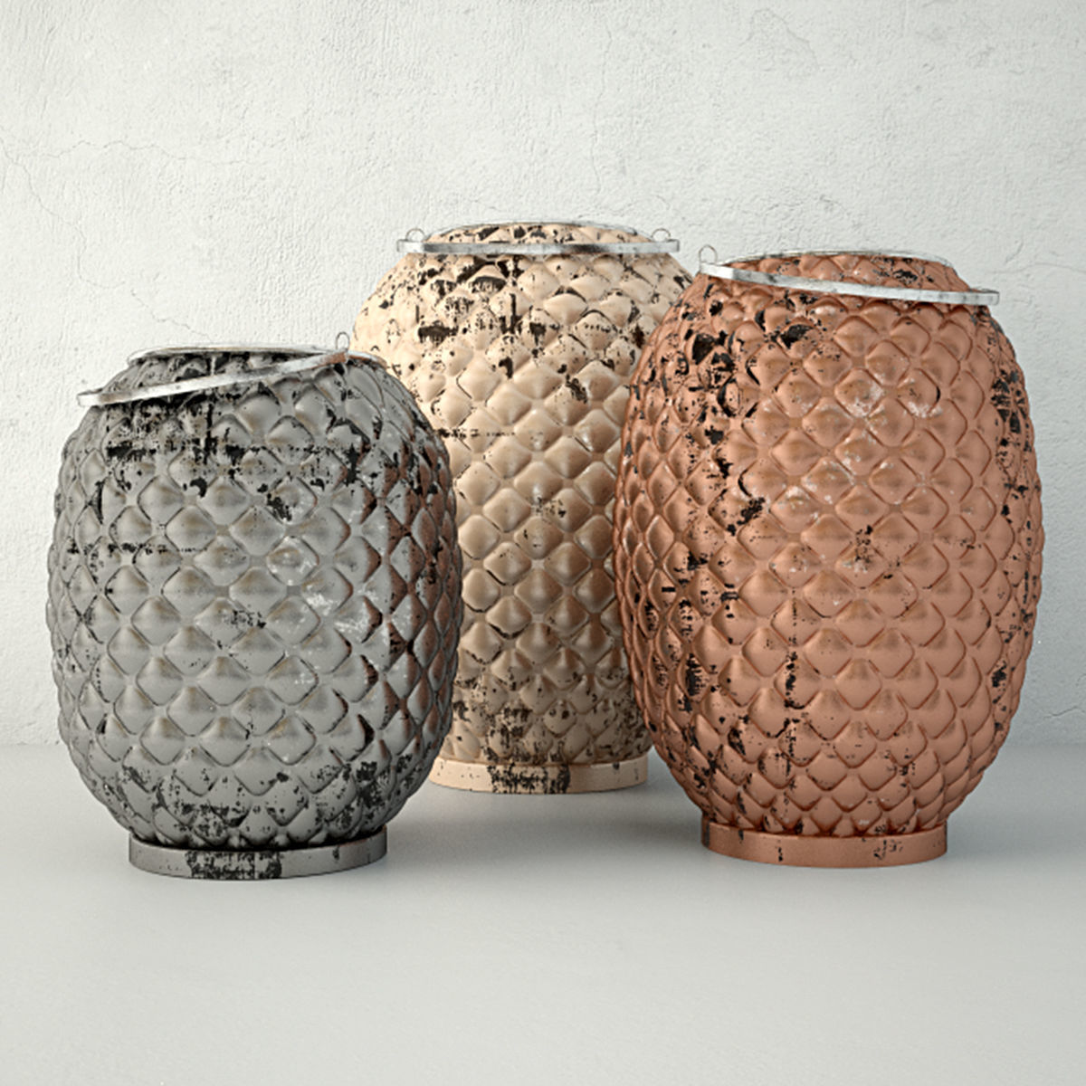 Pineapple Lanterns 3D model_1