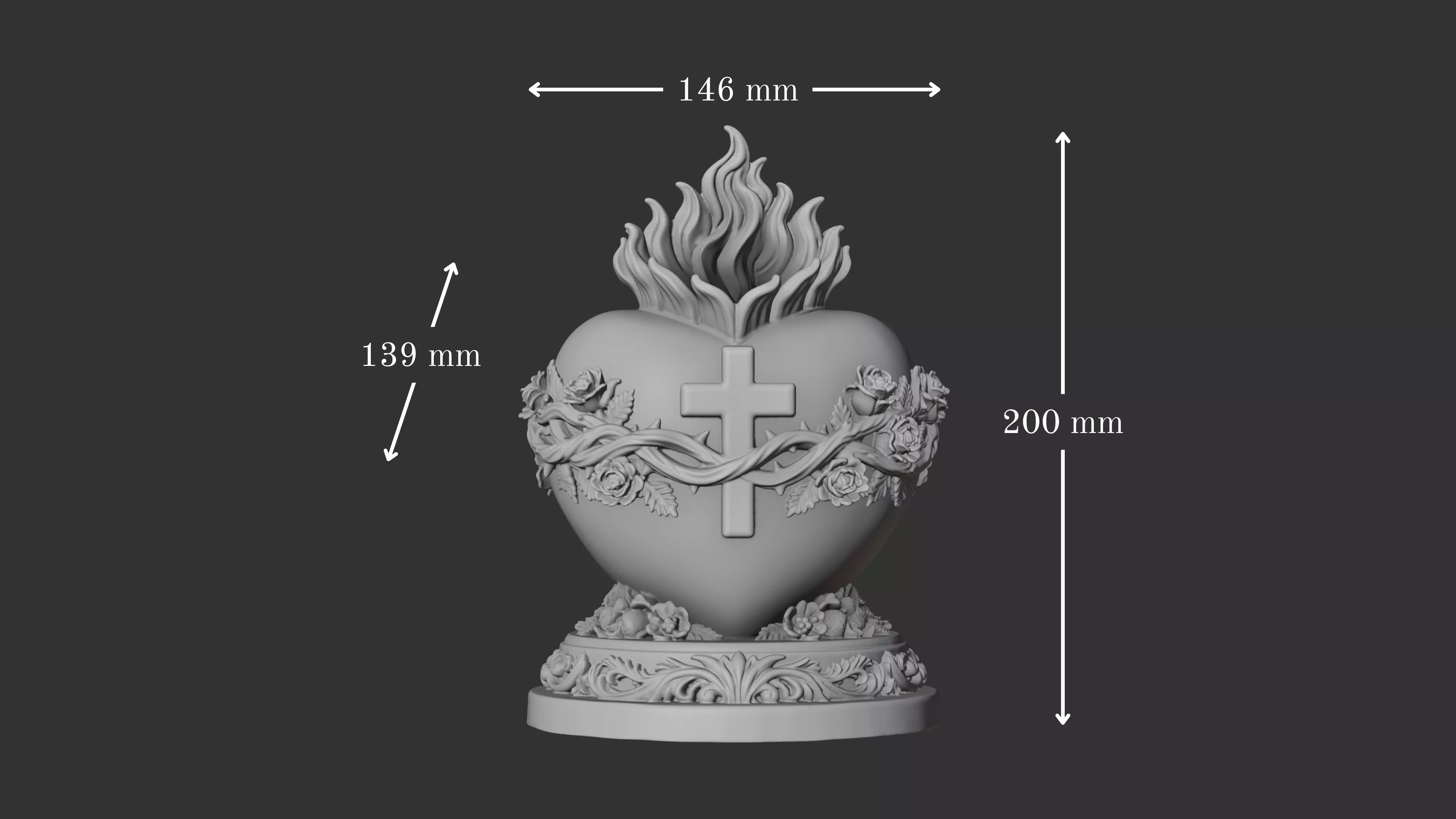 Jesus Sacred Heart Flower Vase 3D model 3D printable | CGTrader