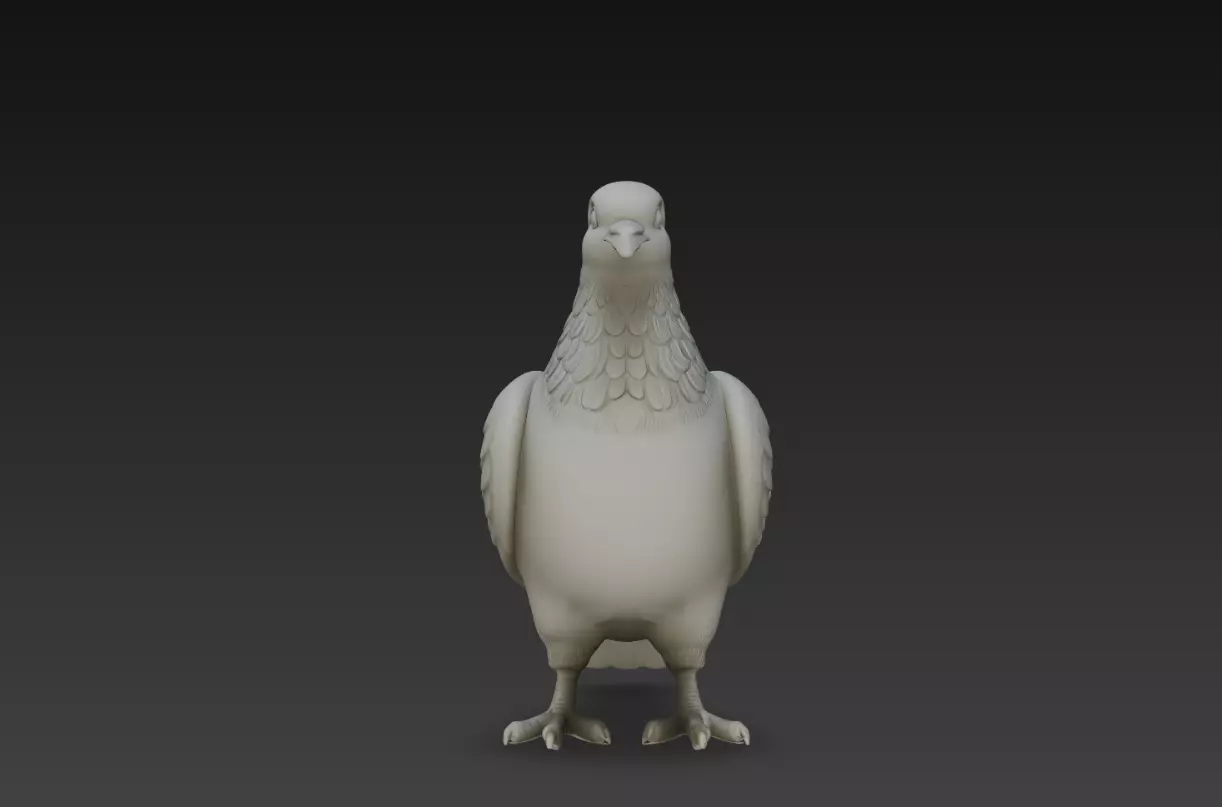 Pigeon Bird Realistic Feather Detail Sculpture STL 3D Model 3D print model