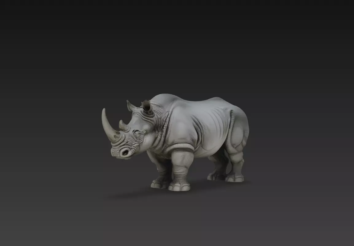 Realistic Rhinoceros Animal Sculpture African Wildlife 3D Print 3D print model