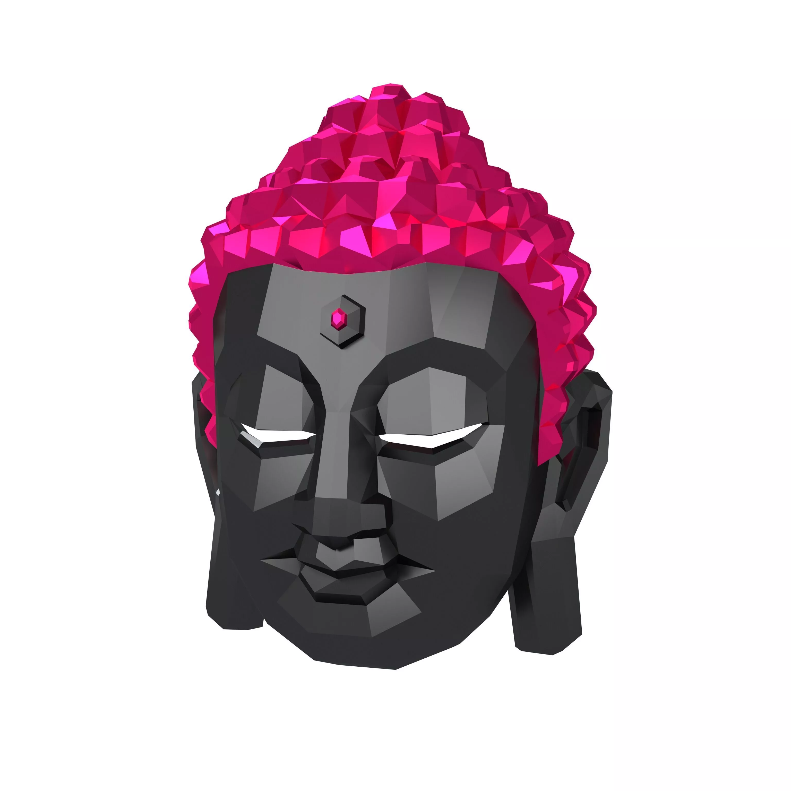 Buddha Mask v1 003 Low-poly 3D model