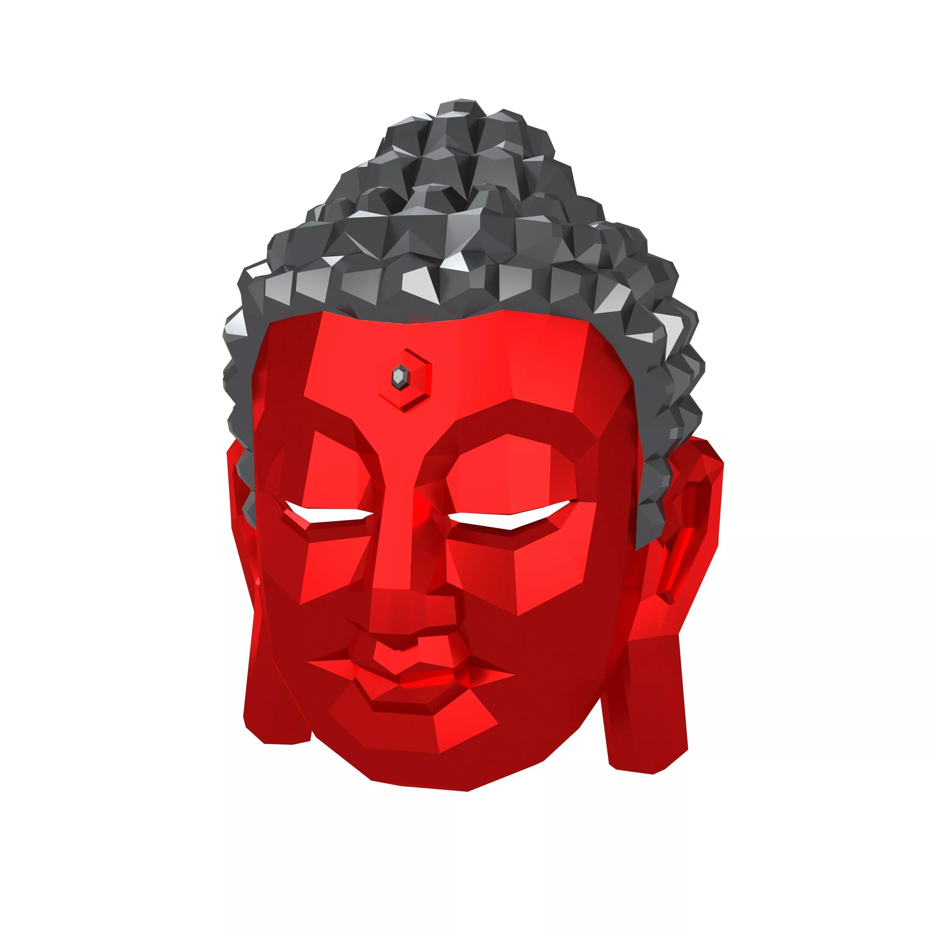 Buddha Mask v1 004 Low-poly 3D model