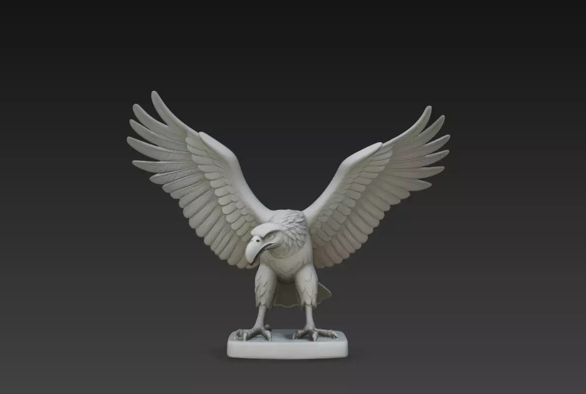 Eagle Wings Spread Attack Pose Detailed Bird STL 3D Print Model 3D print model