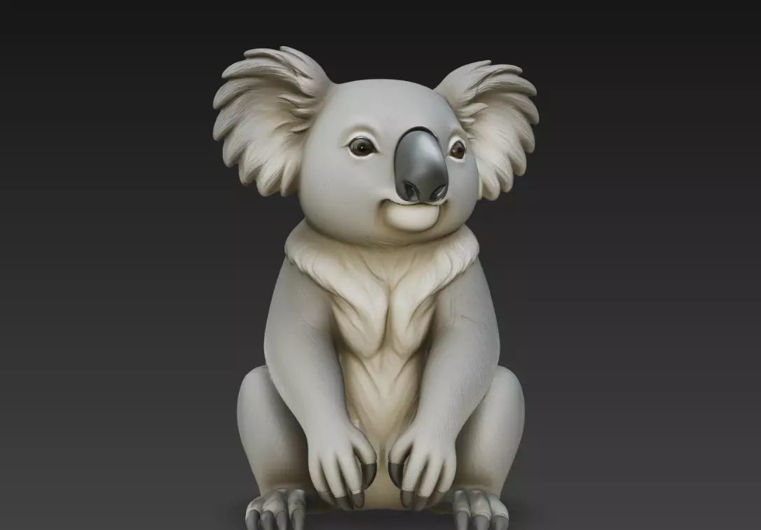 Cute Koala Sitting Cartoon Animal Figure Clean Style 3D 3D print model