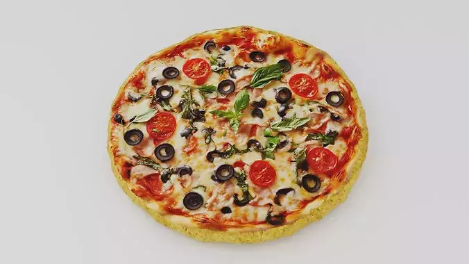 Realistic Italian Mushroom Pizza