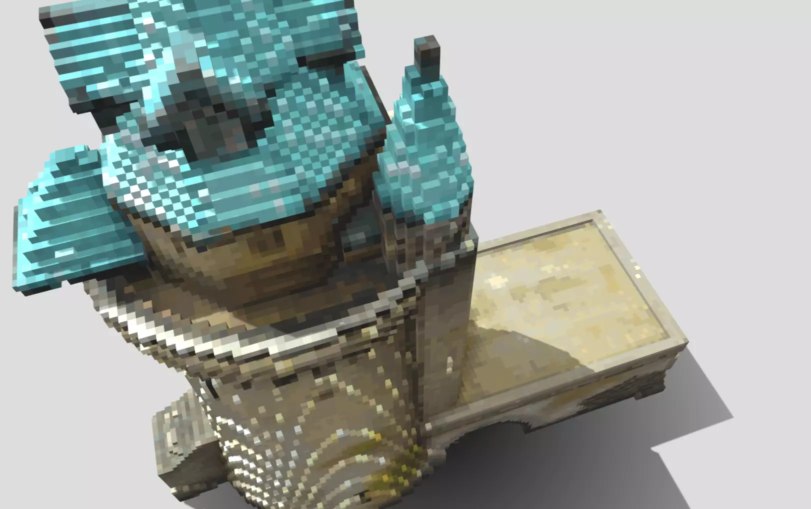Medieval Fortified Voxel Tower 3D model
