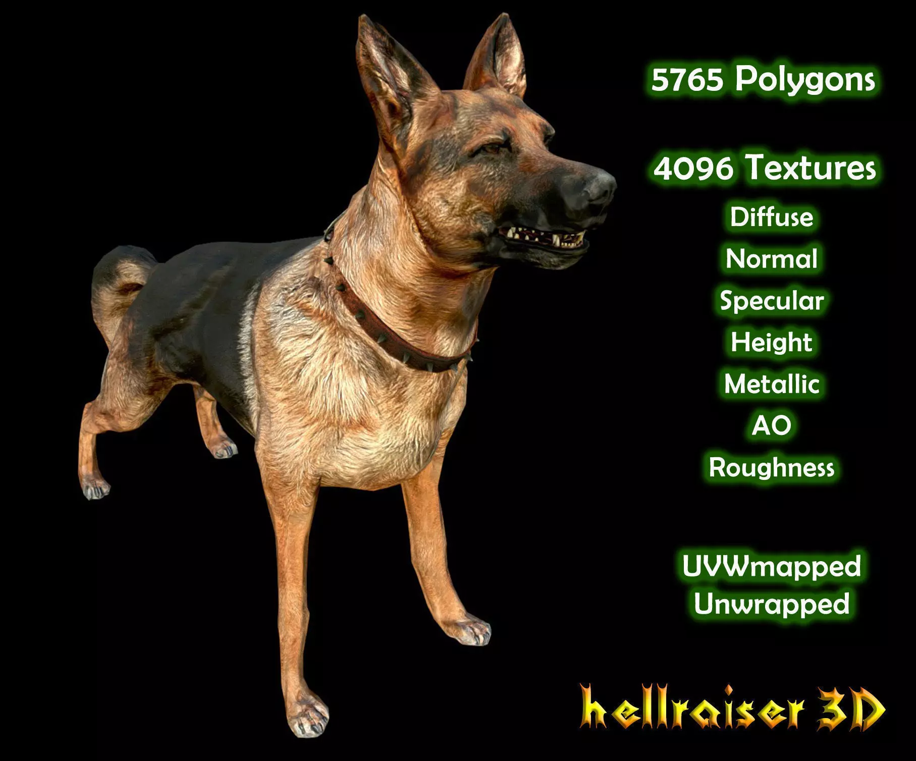 Dog K-9 - PBR - Textured Low-poly 3D model_0