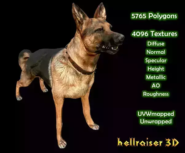 Dog K-9 - PBR - Textured