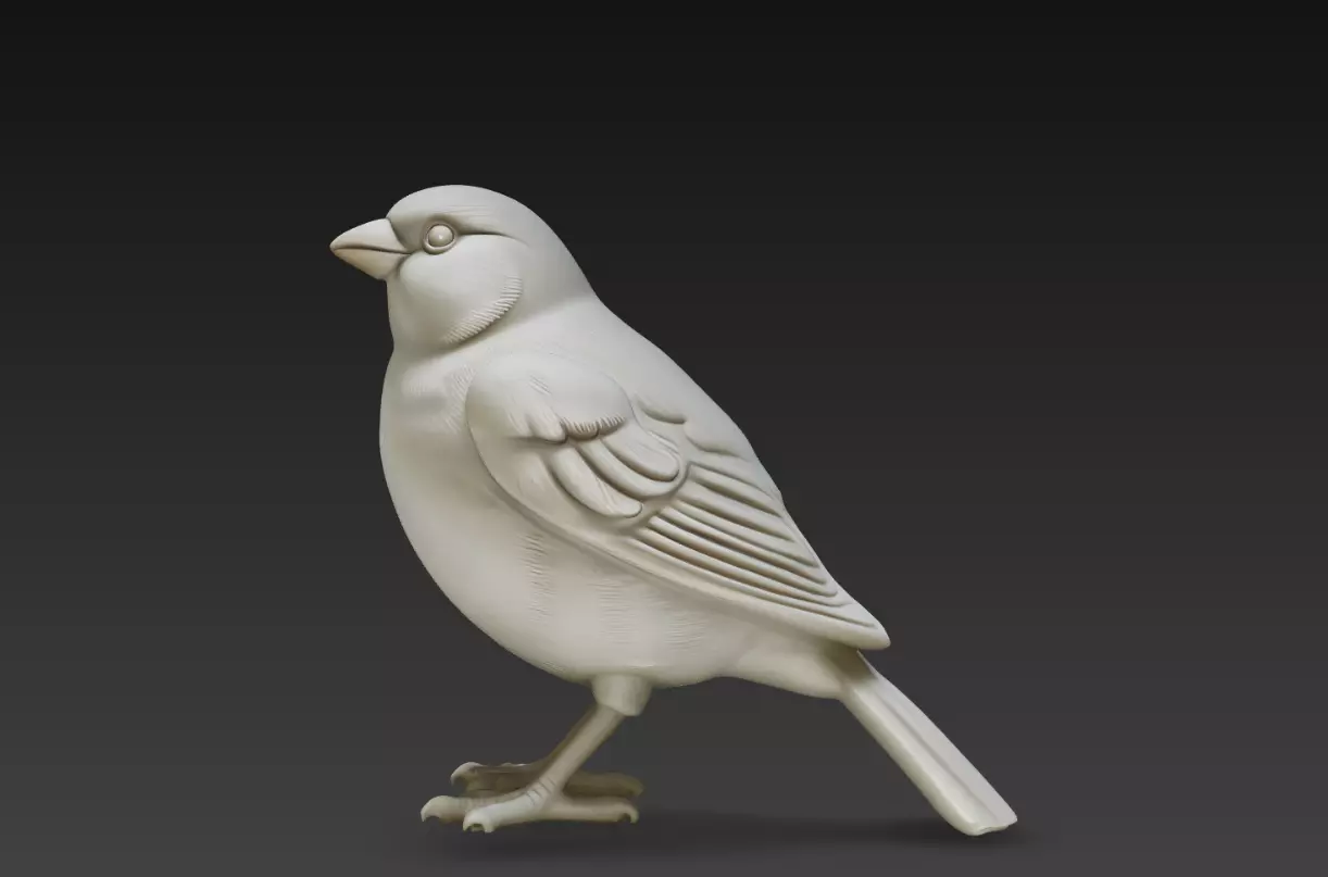 Sparrow Bird Sculpture Simple Stylized Animal STL Model 3D print model