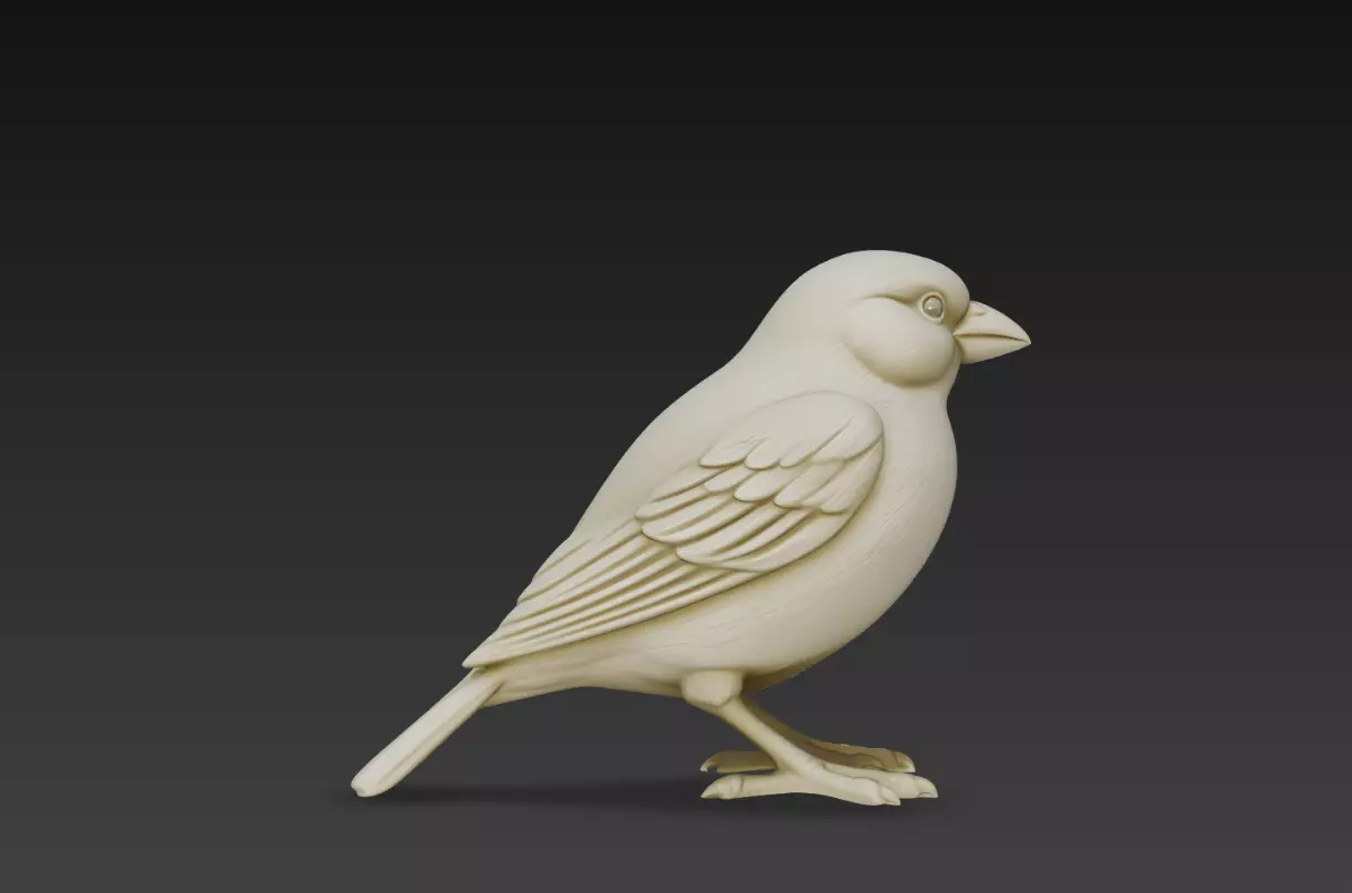 Small Sparrow Bird Sculpture Cute Minimal Animal STL Model 3D print model