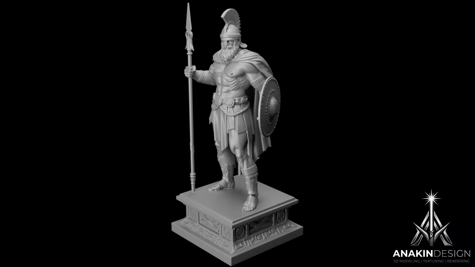 Ares Statue - Mars Statue - Greek - Roman God 3D Print Model 3D print model