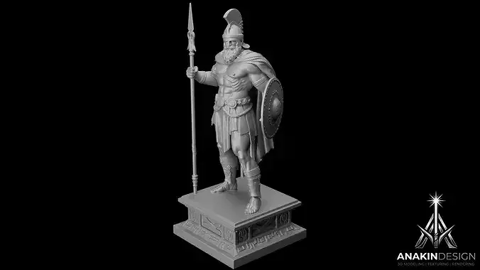 Ares Statue - Mars Statue - Greek - Roman God 3D Print Model