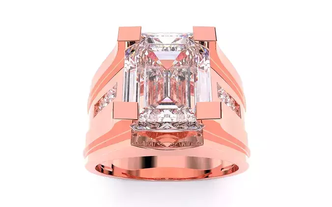 Mens Solitaire Ring 3dm stl renders details 