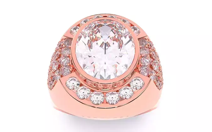 Mens Solitaire Ring 3dm stl renders details 