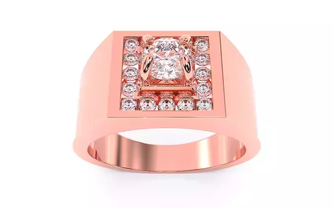Mens Solitaire Ring 3dm stl renders details