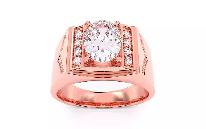 Mens Solitaire Ring 3dm stl renders details 