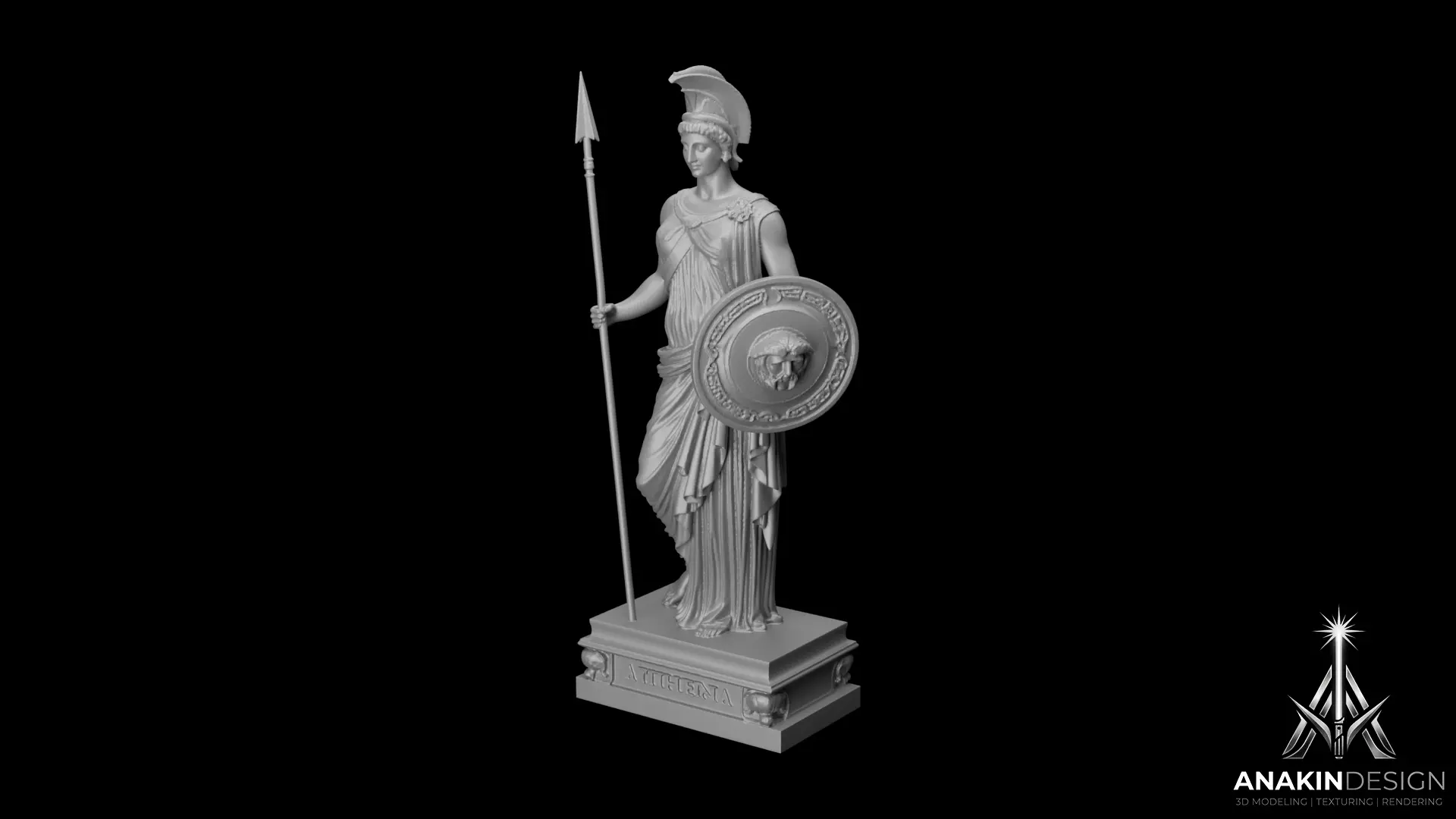 Athena Statue - Minerva Statue - Greek - Roman Goddess 3D Print 3D print model