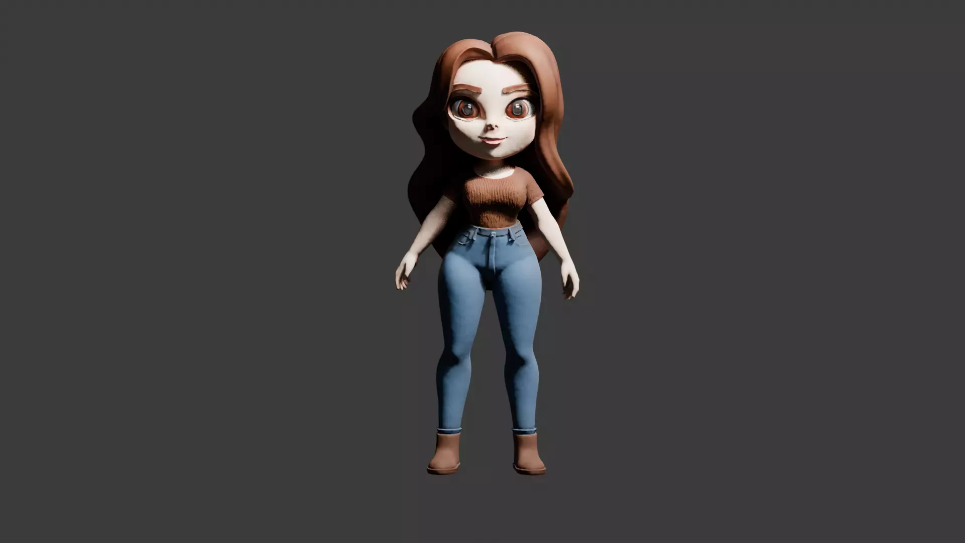 Character Cartoon Woman Low-poly 3D model