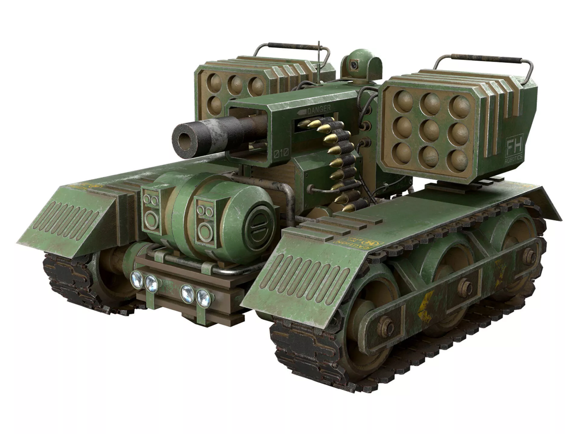 UGV Concept-3B-Forest-Dirty Low-poly 3D model