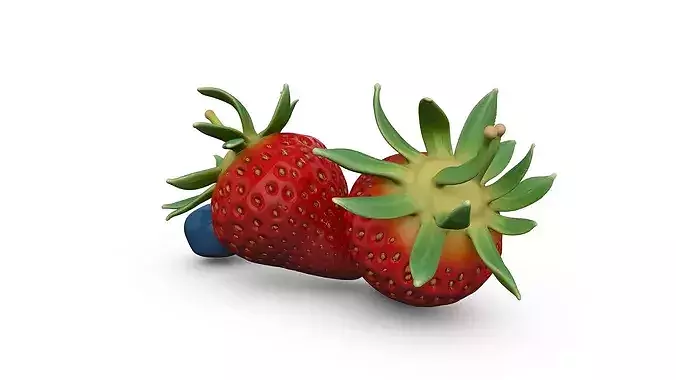 Strawberries and Blueberries - Set 1 - High Poly 3D print model 4
