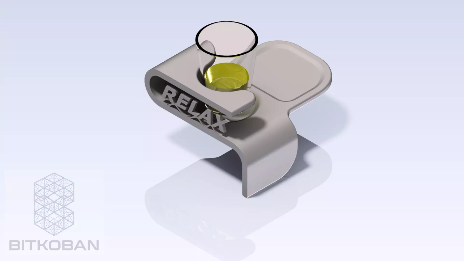 Armrest Table - One-Piece Snack and Drink Holder Free 3D print model