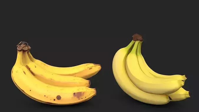 Yellow Banana Bunch - Photorealistic High Poly