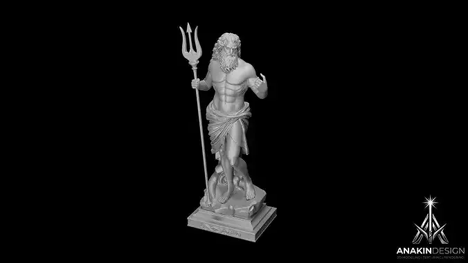 Poseidon Statue - Neptune Statue - Greek - Roman God 3D Print