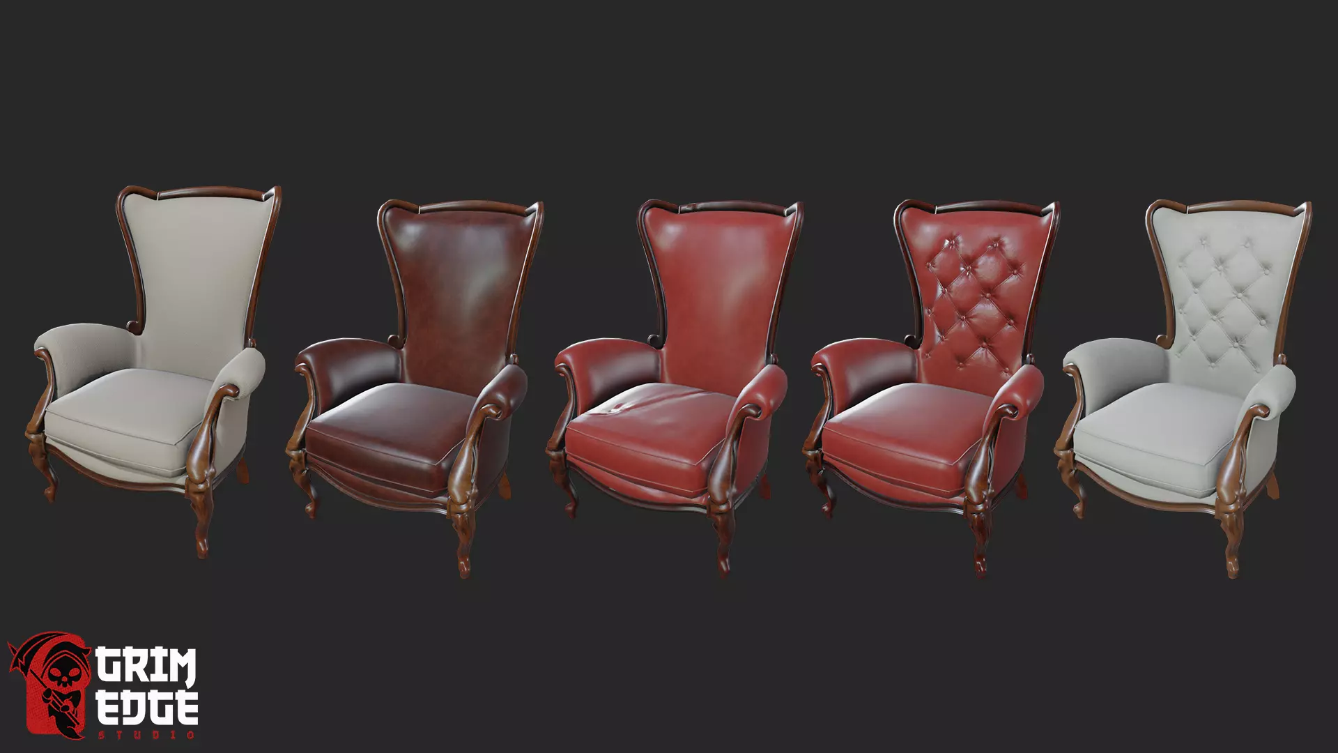 Royal Sofa Pack Luxury Classic Furniture Set Low-poly 3D model