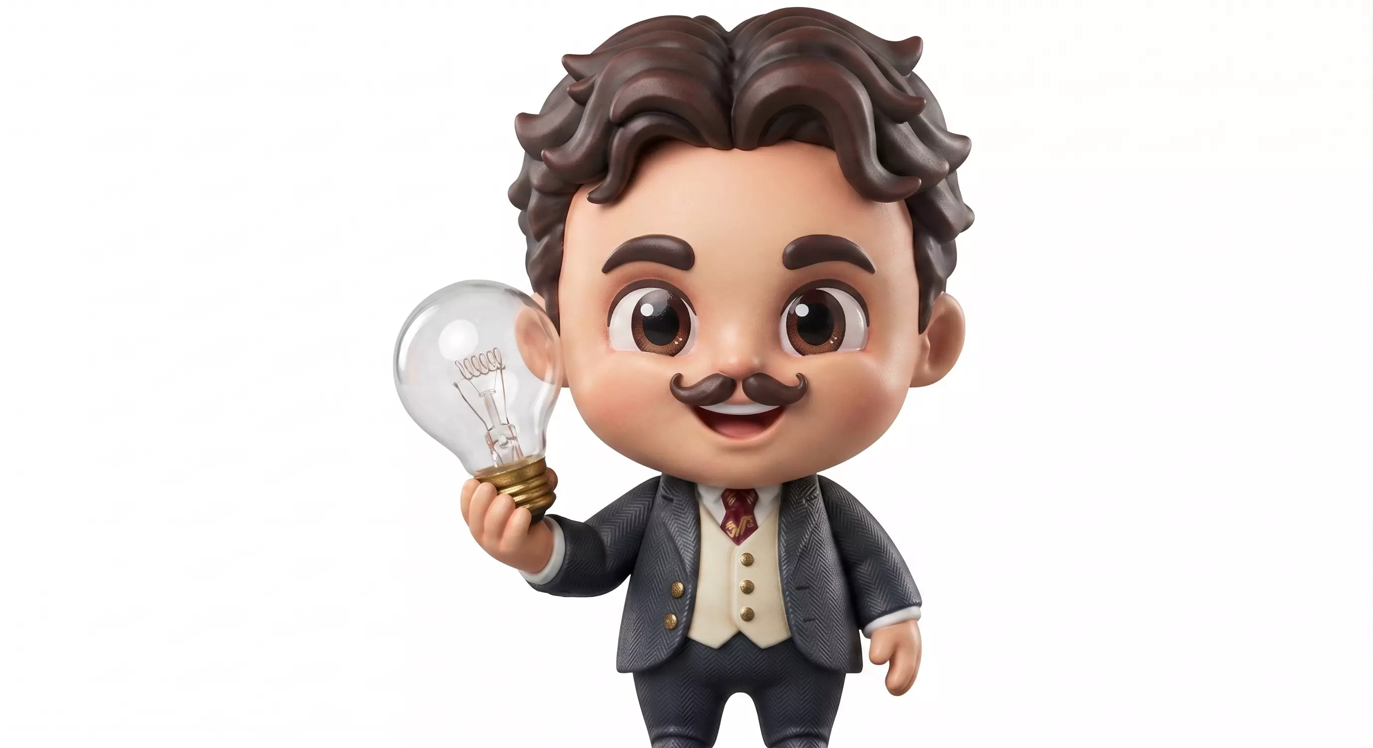 FREE Nikola Tesla Chibi - 3D Printable Miniature Free 3D print model