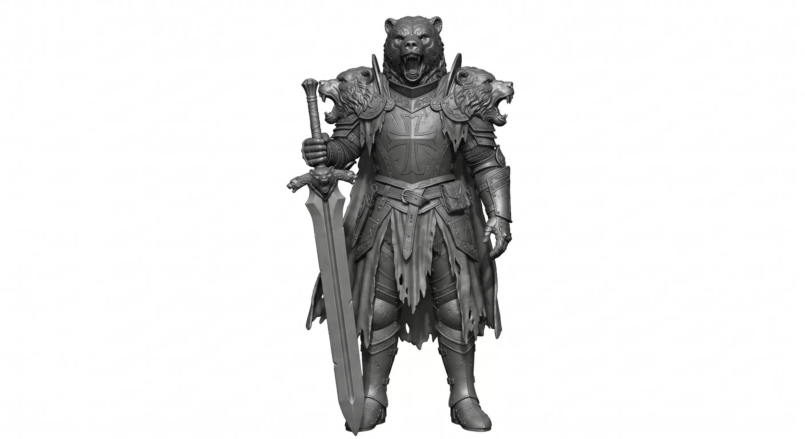 Ursine Crusader - Elite Medieval Bear Knight 3D print model
