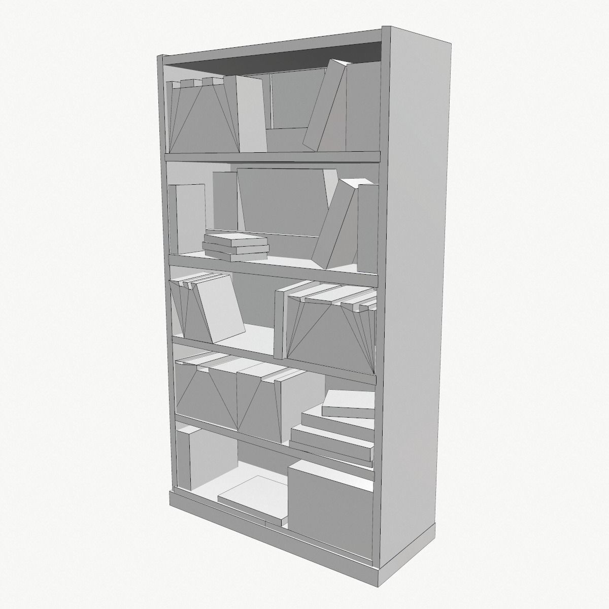 Bookcase Low Poly for game Low-poly 3D model_5