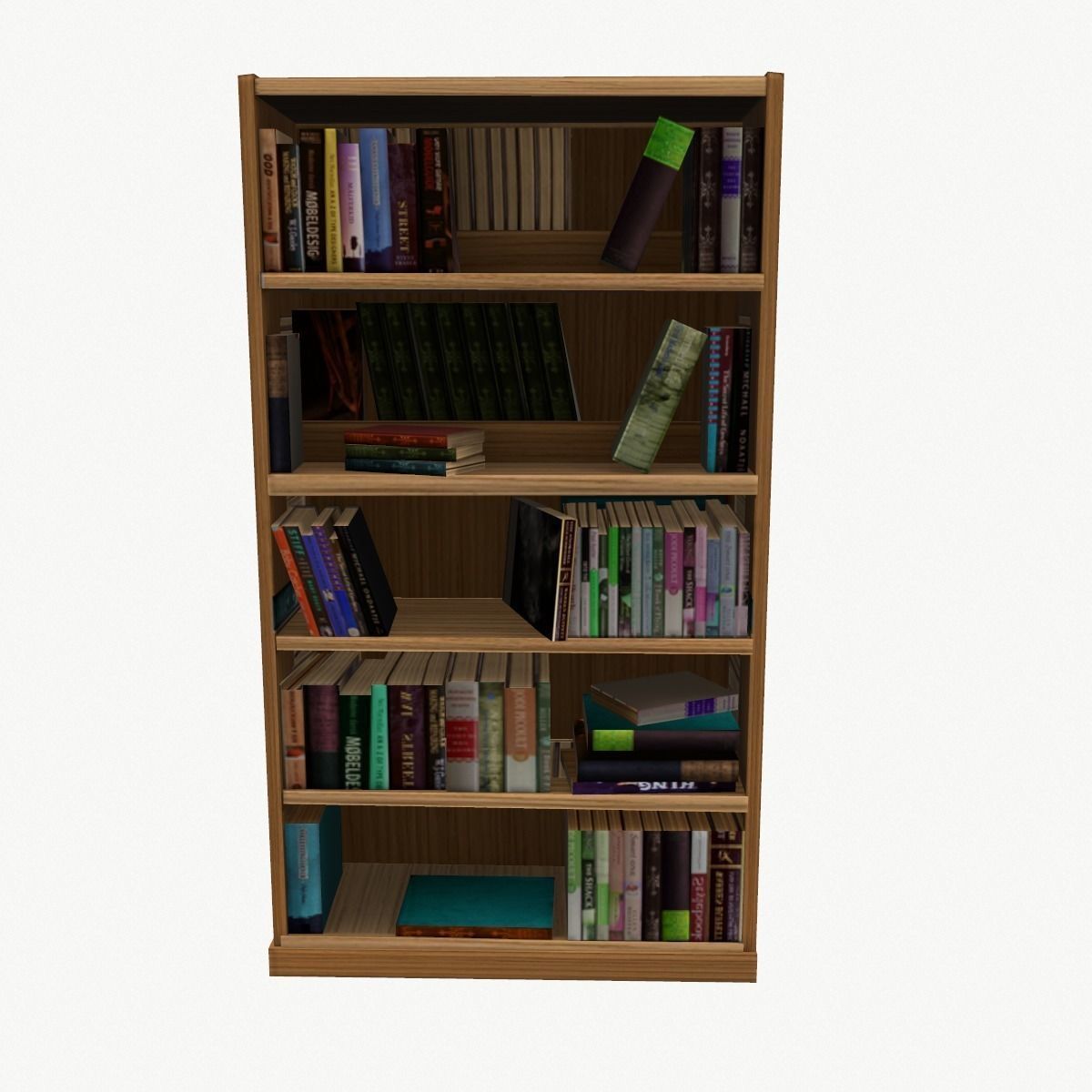 Bookcase Low Poly for game Low-poly 3D model_1