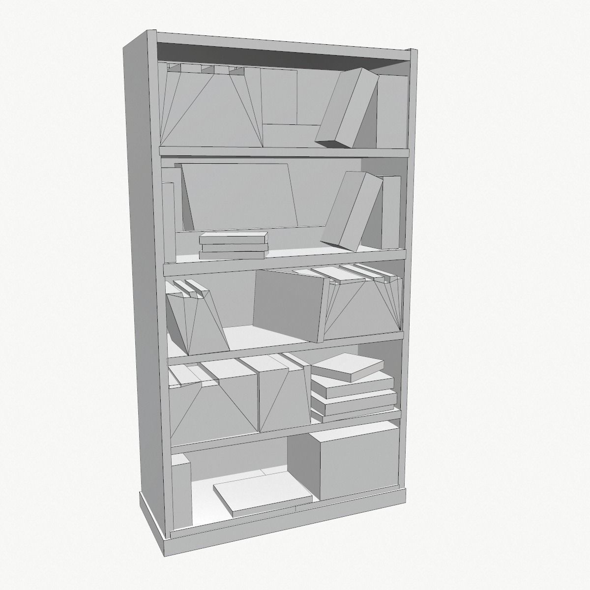 Bookcase Low Poly for game Low-poly 3D model_6