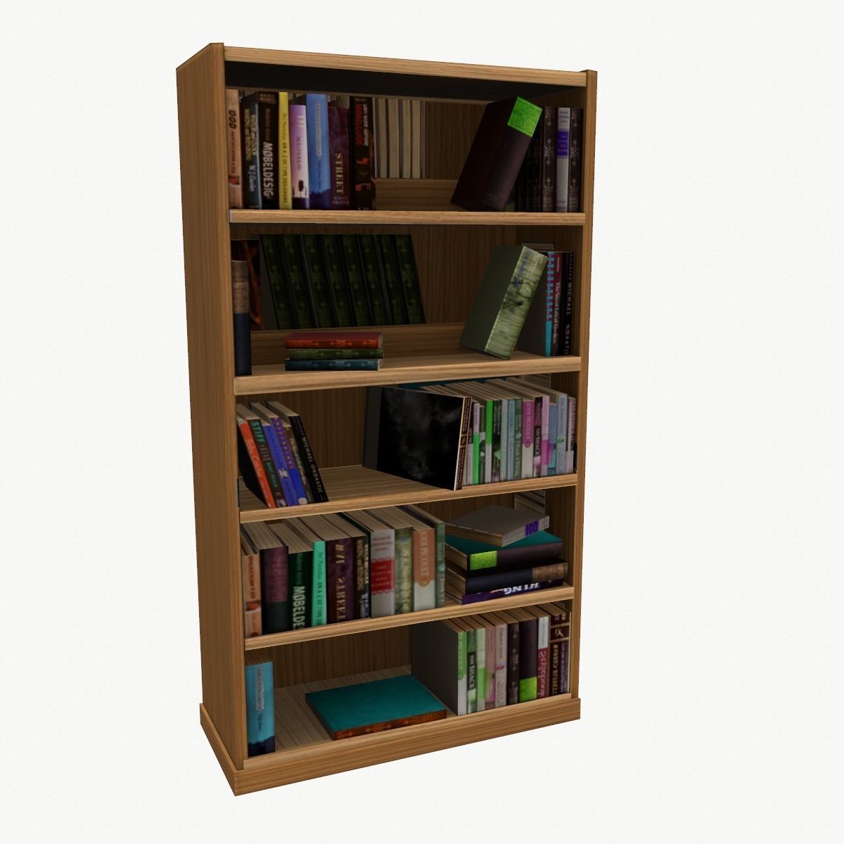 Bookcase Low Poly for game Low-poly 3D model_0