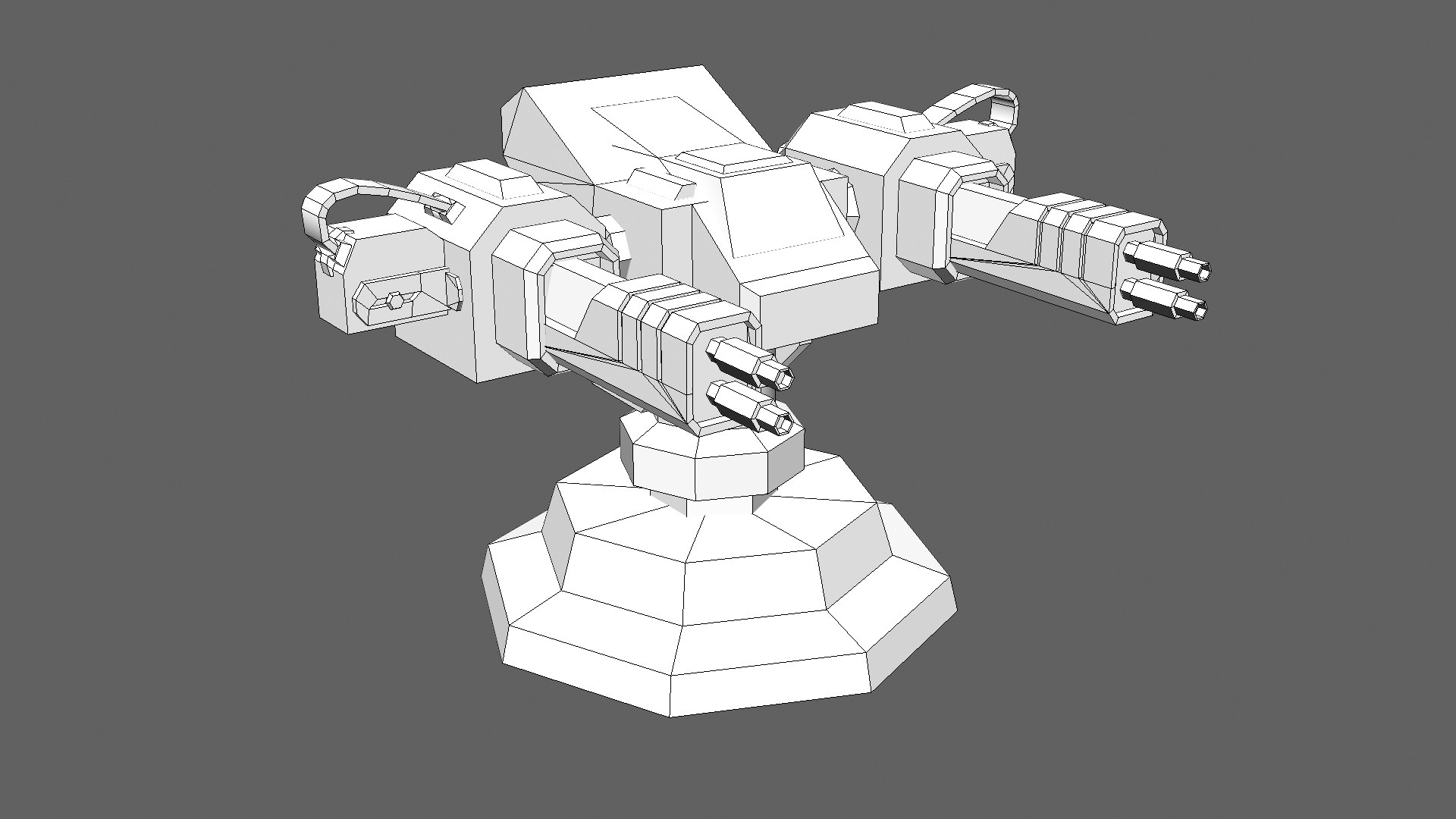 TD Machinegun Tower 02 Low-poly 3D model_8