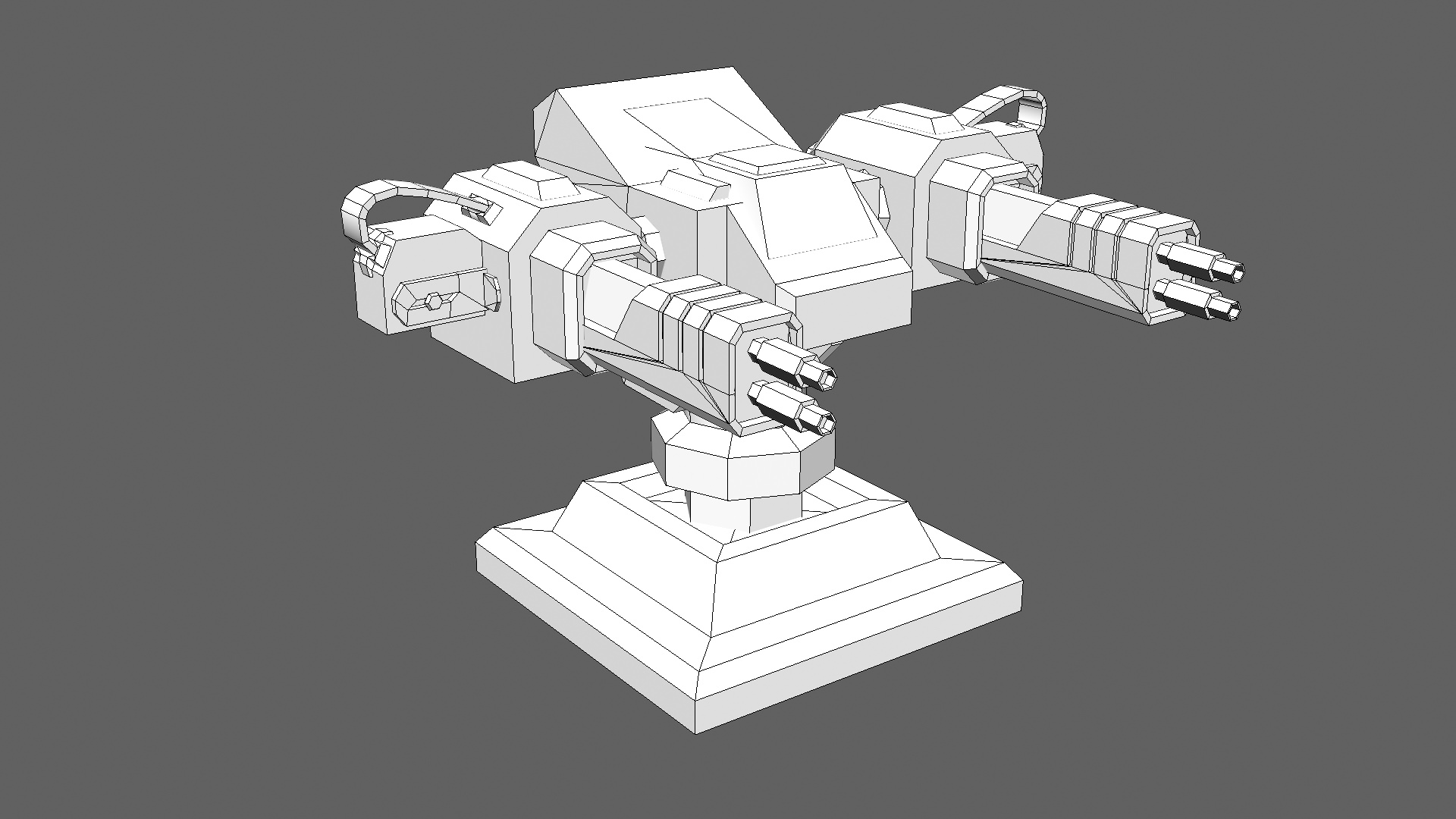 TD Machinegun Tower 02 Low-poly 3D model_11