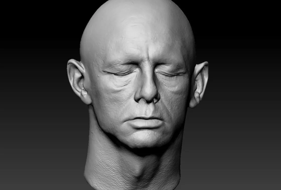 Daniel Craig Lifecast 3D Scan Head James Bond Knives Out 3D model