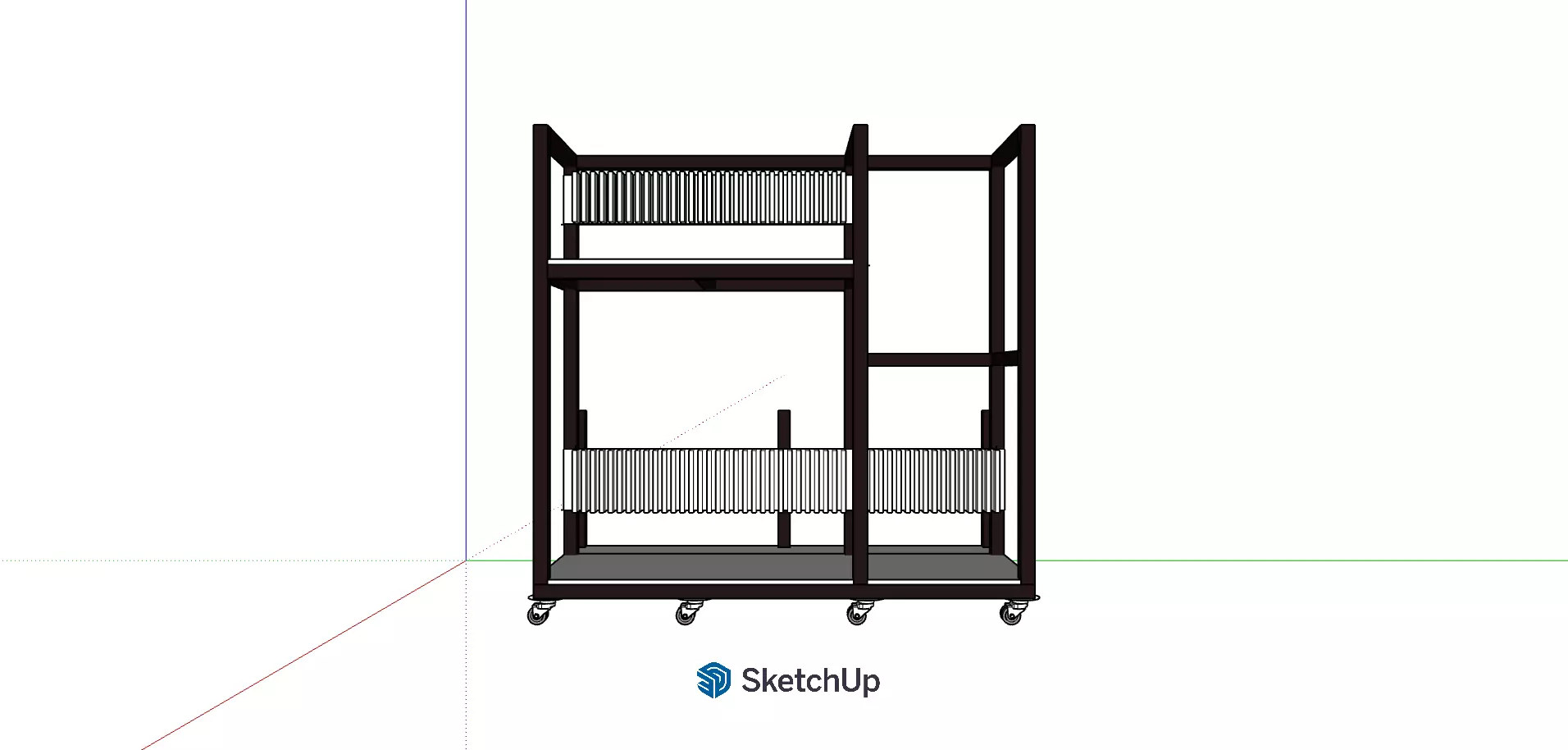 Professional Mobile Sheet Goods and Lumber Rack 3D model