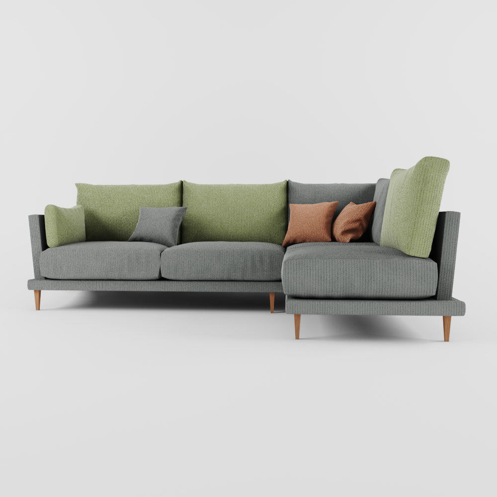 sofa with four seats Free 3D model_1