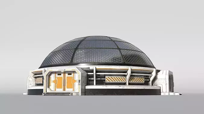 Sci-Fi Space Colonization Dome Base