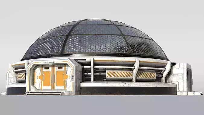 Sci-Fi Space Colonization Dome Base