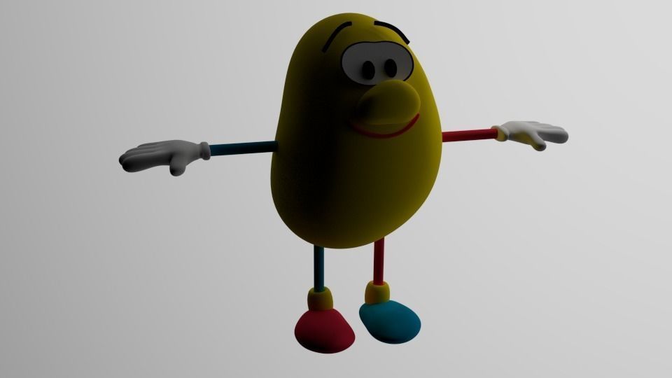 Bean bag toon 3D model_0