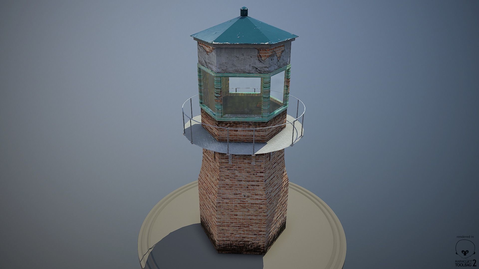 Abandoned Guard Tower 01 Low-poly 3D model_3